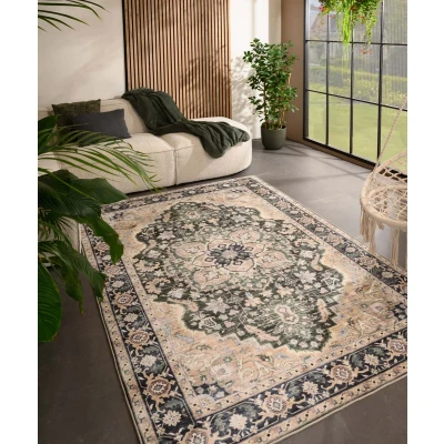 Afbeelding van Vintage Buitenkleed Valenca Fino Beige/groen 200x290 Cm