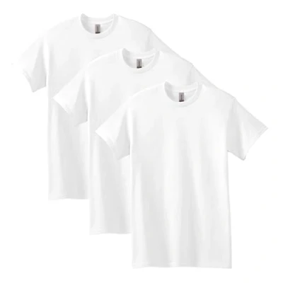 Afbeelding van Gildan heren T shirt van zwaar katoen, stijl G5000, (Pack 3), Wit, S
