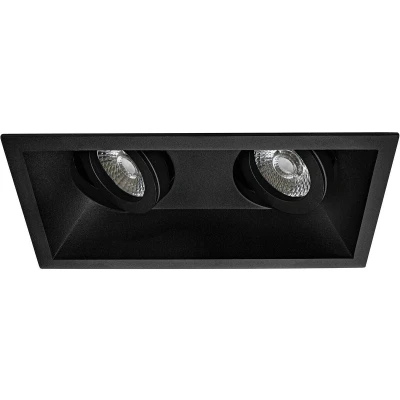 Afbeelding van Premium Inbouwspot Lauren Zwart Verdiepte dubbele spot Extra Warm Wit (2700K) Met Philips LED