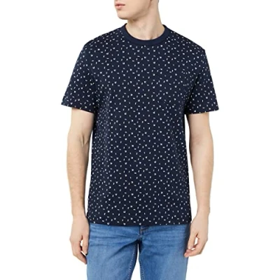 Afbeelding van TOM TAILOR Uomini T shirt 1035554, 31314 Navy Geometric Design, XL