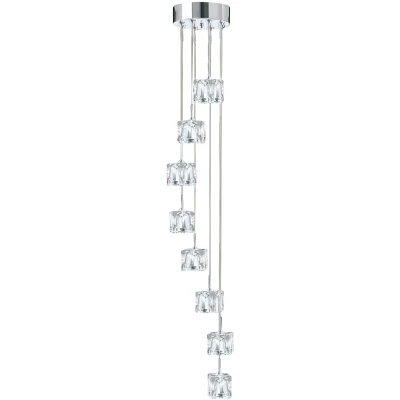 Afbeelding van Searchlight Vide hanglamp Ice Cube 8x5w 3000K 20cm metaalgrijs 6778 8 LED