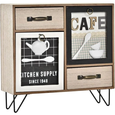 Afbeelding van Multi Functionele Organiser DKD Home Decor Metaal Kristal Hout MDF 30 x 10 29 cm Keuken