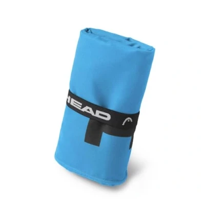 Afbeelding van Head Active Microvezel handdoek met elastiek, sporthanddoek voor fitnessstudio, sport en fitness, zacht licht, sneldrogend, absorberend, ruimtebesparend, reizen, 40 x 60 cm, uniform blauw