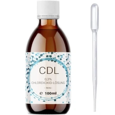 Afbeelding van Chloordioxide oplossing CDL/CD&#039;s 0,3%, 100 ml, gedestilleerd, glazen fles met doseerdruppelaar