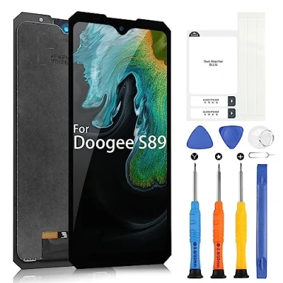 Afbeelding van LCD scherm voor Doogee S89 / PRO, PRO 6,3 inch display Touch Screen Digitizer reserveonderdeel assembly met reparatieset, zwart