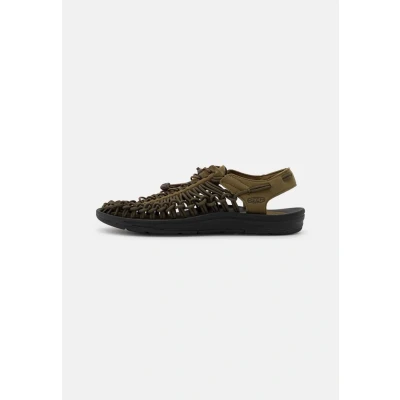 Afbeelding van Keen Uneek Outdoorsandalen, Heren, Maat: 47, Dark olive/black Textiel