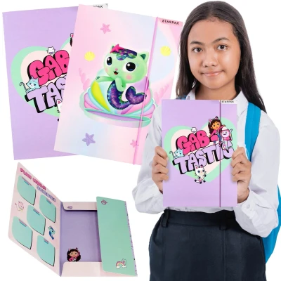 Afbeelding van Gabby’s Dollhouse GELAMINEERD Elastomap schoolmap met elastiek A4 STARPAK