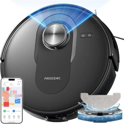 Afbeelding van Proscenic Q8 Robotstofzuiger met kartering, 5000 Pa, 200 min, LiDAR navigatie, ultradun, anti klitten, app/Alexa/WLAN, ideaal voor huisreiniging/dierenharen