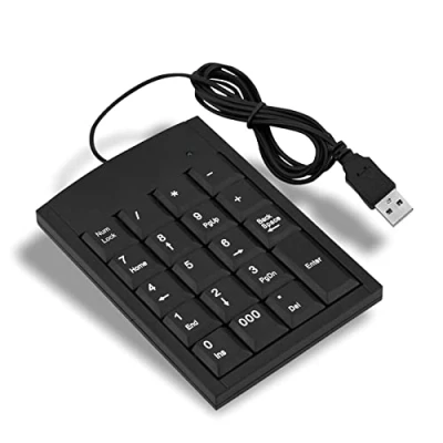 Afbeelding van Mini USB numeriek toetsenbord, draagbaar anti val ultradun toetsenbord met kabel voor alle soorten laptops, desktopcomputers, enz.