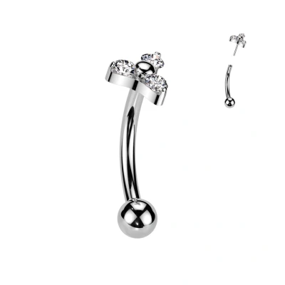 Afbeelding van Piercing curved titanium triangular