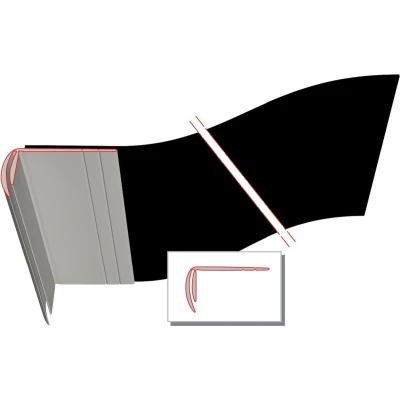 Afbeelding van illbruck ME533 PVC Lateislabbe ZDP 30 cm x 25 m grijs hoekprofiel zwarte folie
