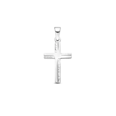 Afbeelding van Hanger Kruis Gediamanteerd 20 Mm Zilver Gerhodineerd