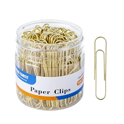 Afbeelding van Grote paperclips, gouden 2 inch paperclip, 100 stuks Jumbo paperclips (Jumbo, goud)