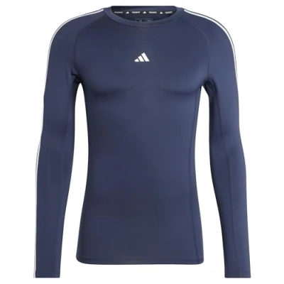 Afbeelding van adidas Performance Techfit Compression 3STRIPES LONG Sleeve Longsleeve, Heren, Maat: Medium, Legend ink