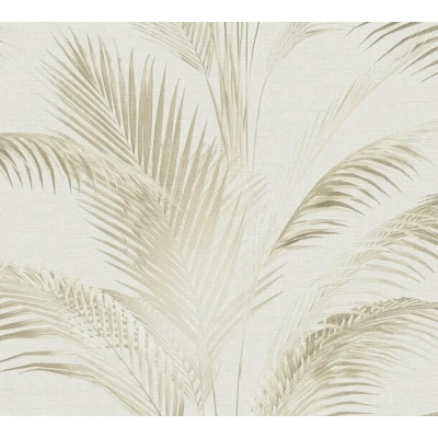 Afbeelding van Livingwalls Vliesbehang Palmen hoogwaardig behang jungle 399801 in crème, beige, bruin luxe ontworpen door MICHALSKY