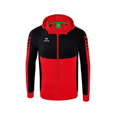 Afbeelding van Six Wings trainingsjack met capuchon rood/zwart / M