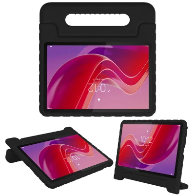 Afbeelding van Lenovo Tab M11 Hoes: iMoshion Kidsproof Backcover met handvat Shockproof/Valbescherming Backcover,Softcase Zwart Siliconen En TPU (zacht)
