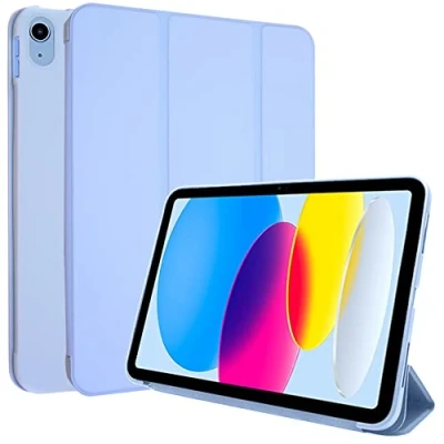 Afbeelding van TECHGEAR iPad 10, 10e generatie 10,9 inch Smart Case Slim Tri fold Stand Cover met hoekbescherming [Auto Wake/Sleep] voor 2022 lichtblauw