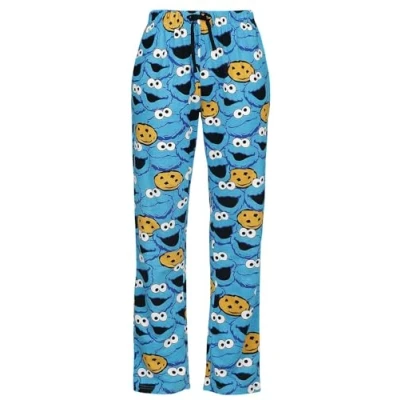 Afbeelding van Sesame Street Krümelmonster Face Pyjamabroek blauw L 100% katoen Animatie, Fan merch, TV series