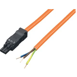 Afbeelding van Rittal sz voedingskabel ul 100 240v lengte 3m oranje 3 polig met aan een zijde aansluitconnector contra ecbt2 2500500