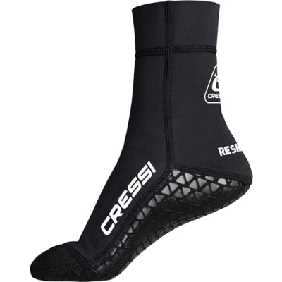 Afbeelding van CRESSI Resilient Pro Neopreen Sokken 3mm XS Unisex 2mm Dubbel Gevoerde Zwarte met Antislip Rubberen Grip Zool, Duiken, Apneu, Snorkelen en andere watersporten,