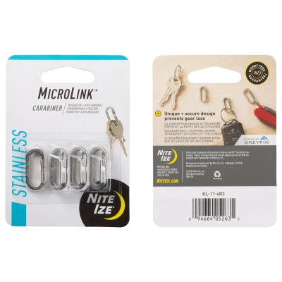 Afbeelding van Nite Ize MicroLink Karabijnhaak 4 Pack Zilver