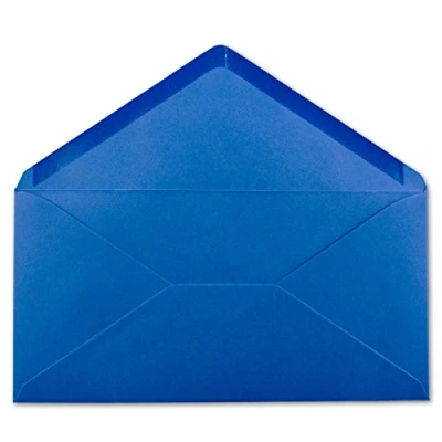 Afbeelding van 50 DIN lange enveloppen, blauw, 22 x 11 cm, 120 g/m², natte plakrand, postenveloppen zonder venster, ideaal voor Kerstmis, wenskaarten, uitnodigingen van je Glüxx Agent