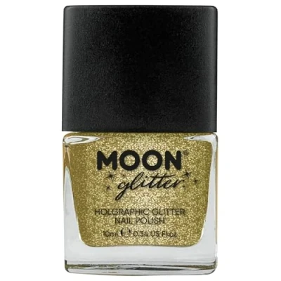 Afbeelding van Moon Creations Glitter Holographic Nagellak Goudkleurig