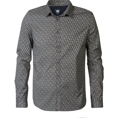 Afbeelding van Petrol Industries Heren All over Print Overhemd Ouzinkie Blauw Maat S