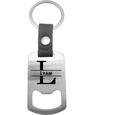 Afbeelding van Luxe Sleutelhanger RVS Leer Lyam
