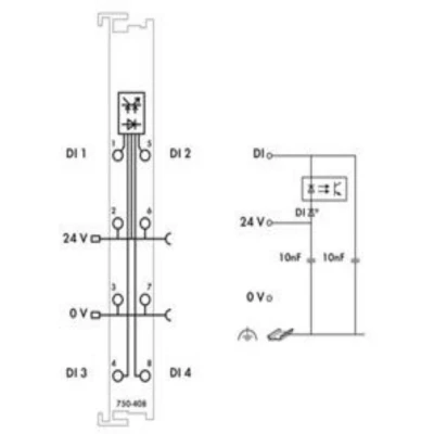 Afbeelding van Wago 4di 24 vdc 3ms lss 750 408