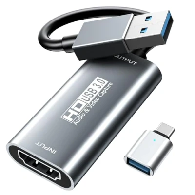 Afbeelding van XIIXMASK 4K HDMI Video Capture Card,USB 3.0 Card,HDMI naar USB Audio opname in 1080P@60Hz, 2K@50Hz voor lesgeven, uitzenden, gamen, streamen, videoconferentie