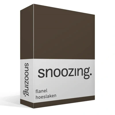 Afbeelding van Snoozing Flanel Hoeslaken Tweepersoons 120x200 cm Bruin