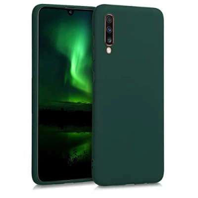 Afbeelding van kwmobile telefoonhoesje compatibel met Samsung Galaxy A70 hoesje Zachte case voor smartphone Back cover in mosgroen