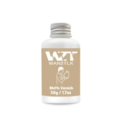 Afbeelding van WAN2TLK 50 ml luchtdroog kleiglazuur, helder kleiglazuur voor het drogen van klei, vernis aardewerk en acrylverf, waterdicht krasbestendig, ontwerp luchtdroge klei (matte vernis)