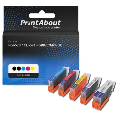 Afbeelding van Huismerk Canon PGI 570 / CLI 571 PGBK/C/M/Y/BK Inktcartridge 5 kleuren Voordeelbundel