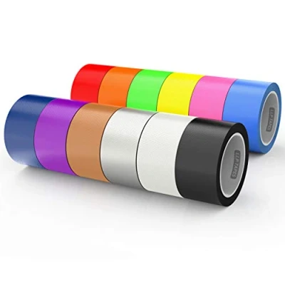 Afbeelding van LLPT Duct Tape 12 Premium Diverse Kleur Packs 50MM x 9M 11 Mil Inbegrepen Blauw Roze Geel Groen Oranje Rood Zwart Wit Bruin Zilver Paars (DT612)