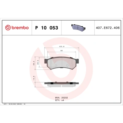 Afbeelding van Brembo Remblokset P 10 053