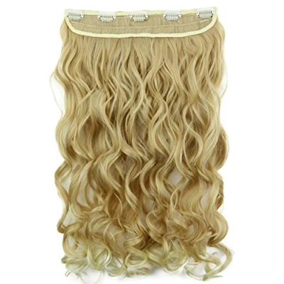 Afbeelding van CAISHA 55cm Clip In Extensies Haarextensies Haarstukje Golvend Blond Mix C54a 1