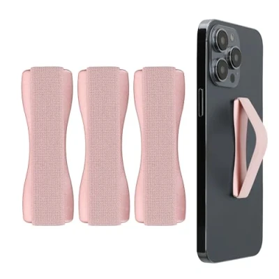 Afbeelding van kwmobile vingerhouder voor smartphone Vingergreep telefoon Zelfklevende finger holder Set van 3 In roségoud