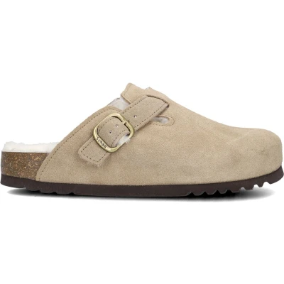 Afbeelding van SCHOLL FAE NEW F Suede SA Womens Dark Beige FALSO Clogs Maat 39