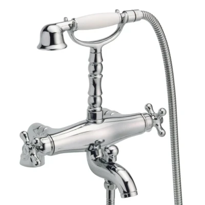 Afbeelding van Huber Croisette Badmengkraan met thermostaat Chroom/Goud 1154961862