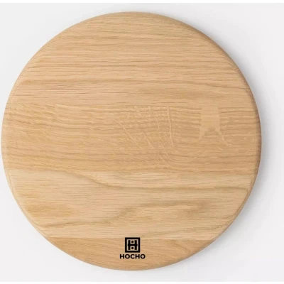 Afbeelding van HOCHO Snijplank Kubo Eikenhout Ø 220x15mm Tijdloos Design
