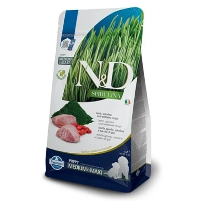 Afbeelding van N&amp;D Spirulina puppyvoeding Lam medium/maxi 7 kg