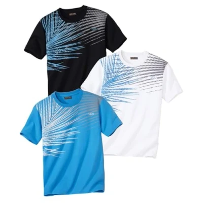 Afbeelding van ATLAS FOR MEN T shirts voor heren, set van 3 stuks, ronde hals, korte mouwen, verkrijgbaar in grote maten M tot 5XL, 3XL