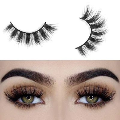 Afbeelding van Arison Lashes Valse wimpers, natuurlijke look, handgemaakte 3D gekruiste herbruikbaar, 1 paar kunstwimpers, dikke oogwimpers, Betty