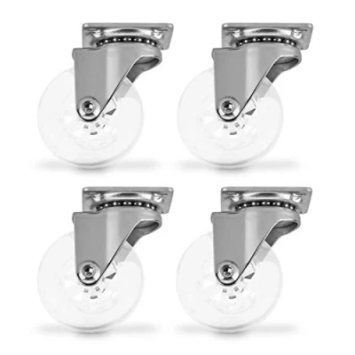 Afbeelding van SOTECH 4 stuks Zwenkwiel Swift, transparant, diameter: 50 mm, zonder vastzetter, belastbaar tot 35 kg