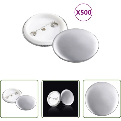 Afbeelding van vidaXL Buttononderdelen 500 st 37 mm Knop Onderdelen DIY Knopen Knopset Custom Buttons Bedrukte Knoppen