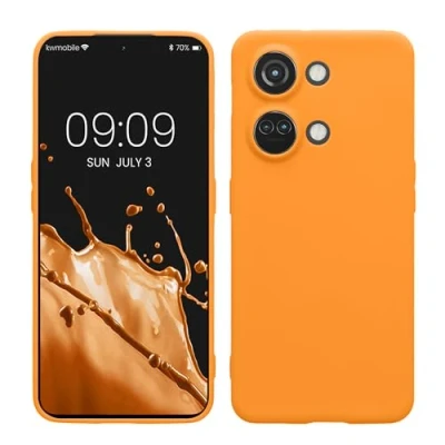Afbeelding van kwmobile telefoonhoesje geschikt voor OnePlus Nord 3 5G Hoesje smartphone Precisie camera uitsnede In fruitig oranje