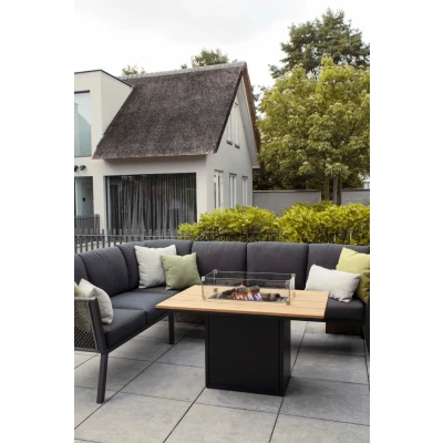 Afbeelding van Loft 120 relax dining table black frame/ teak top Cosi